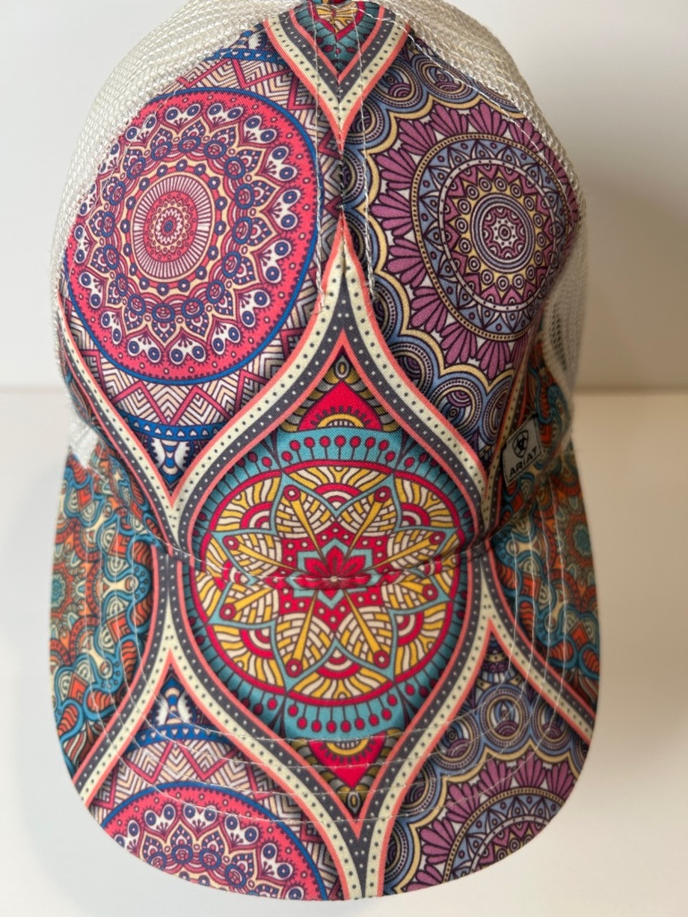 Ariat Multicolor Mandala Mesh Cap with Cream Back /women’s trucker hat - Picture 4 of 14